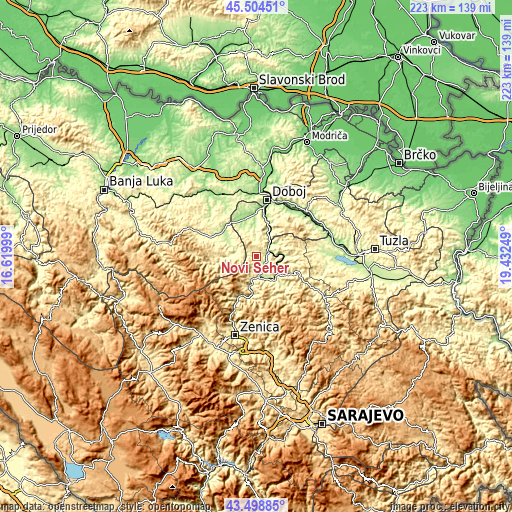 Topographic map of Novi Šeher