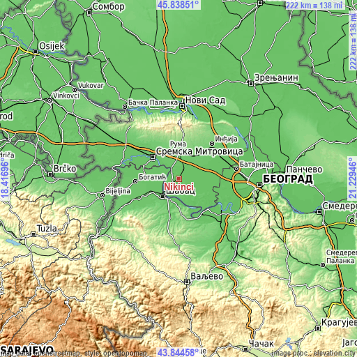 Topographic map of Nikinci