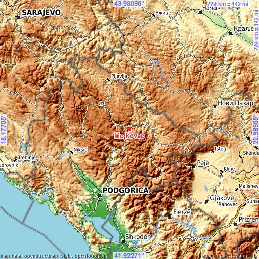 Topographic map of Mojkovac