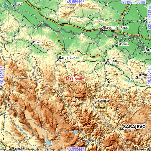 Topographic map of Maslovare