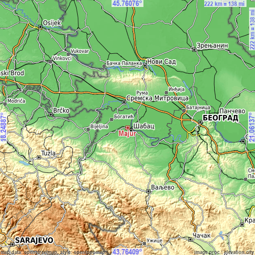 Topographic map of Majur