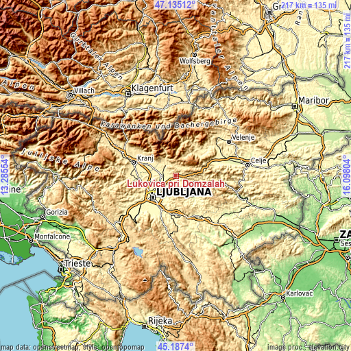 Topographic map of Lukovica pri Domžalah