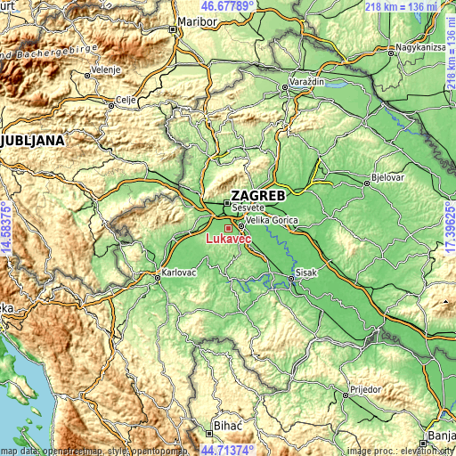 Topographic map of Lukavec