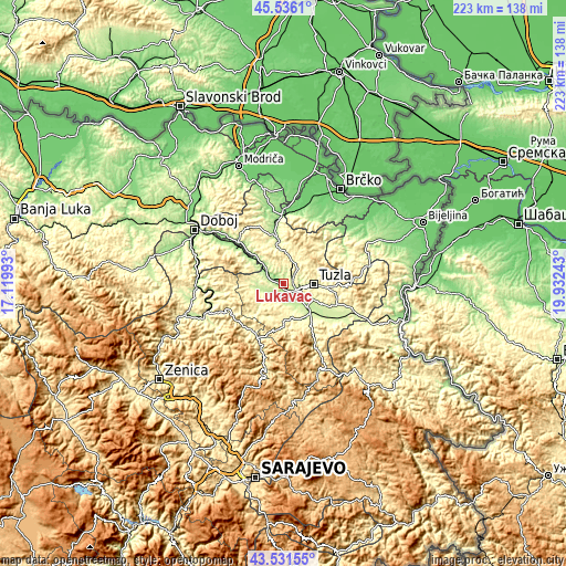 Topographic map of Lukavac