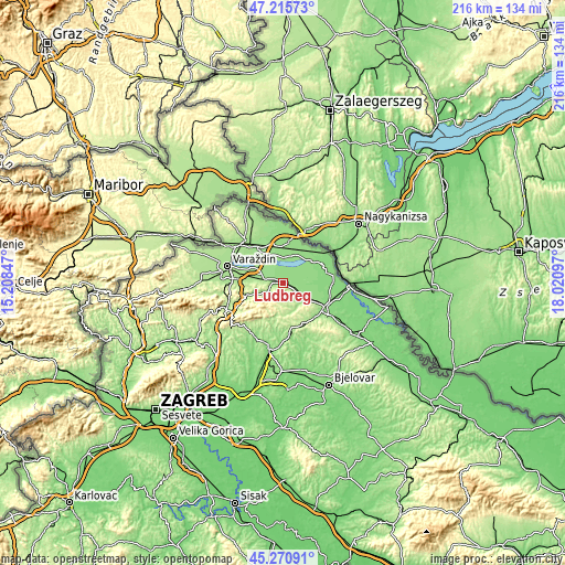 Topographic map of Ludbreg