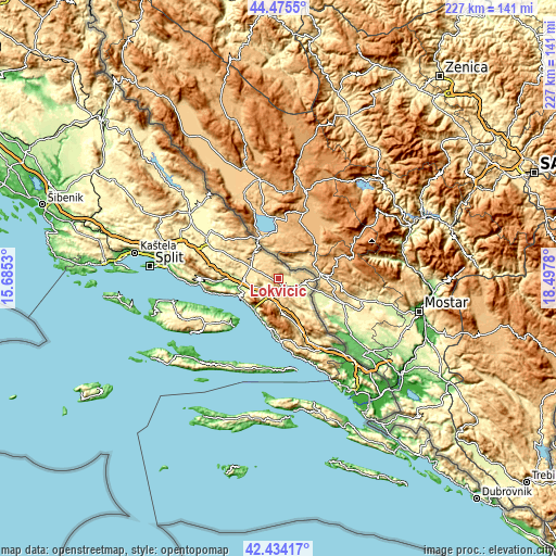 Topographic map of Lokvičič