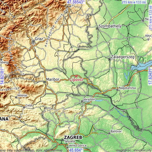 Topographic map of Lipovci