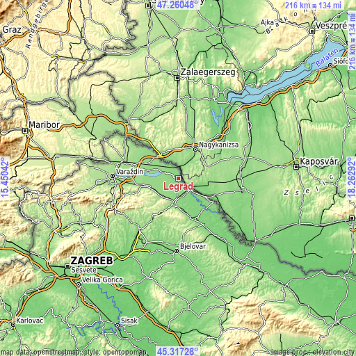 Topographic map of Legrad