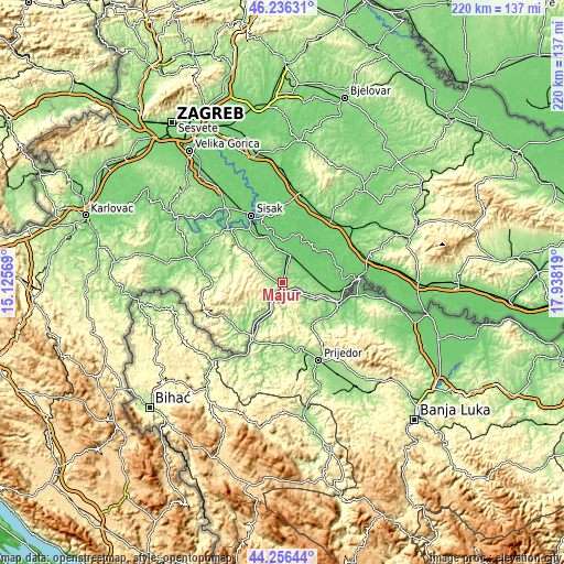 Topographic map of Majur