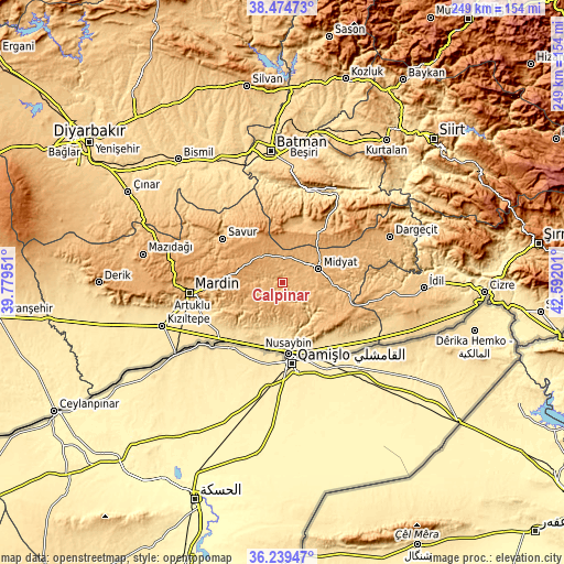 Topographic map of Çalpınar