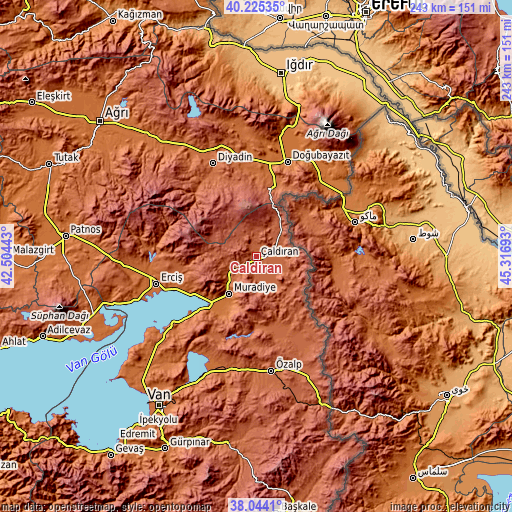 Topographic map of Çaldıran
