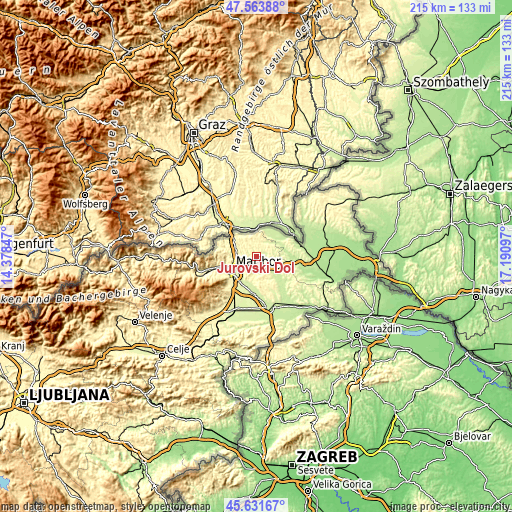 Topographic map of Jurovski Dol