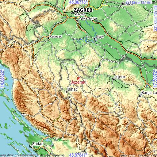 Topographic map of Jezerski