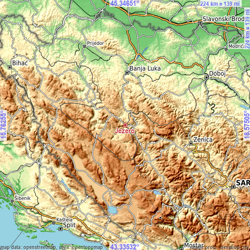 Topographic map of Jezero