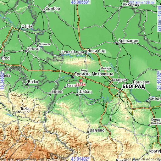 Topographic map of Jarak