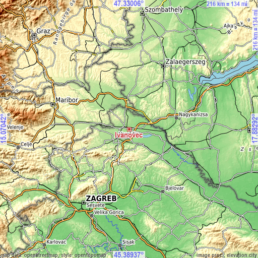 Topographic map of Ivanovec