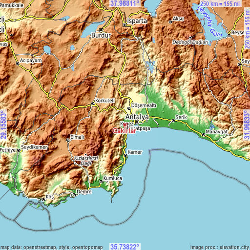 Topographic map of Çakırlar