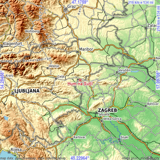 Topographic map of Hum na Sutli