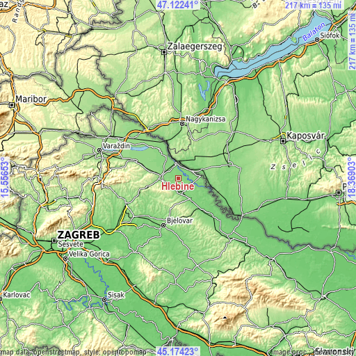 Topographic map of Hlebine