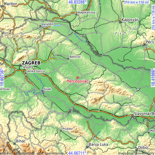 Topographic map of Hercegovac