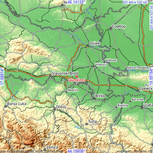 Topographic map of Gundinci