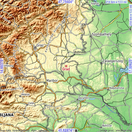 Topographic map of Grad