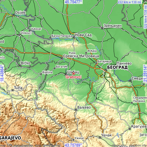 Topographic map of Grabovci