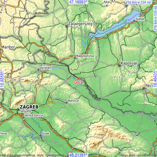 Topographic map of Gola