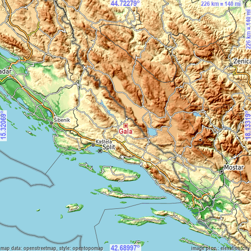 Topographic map of Gala