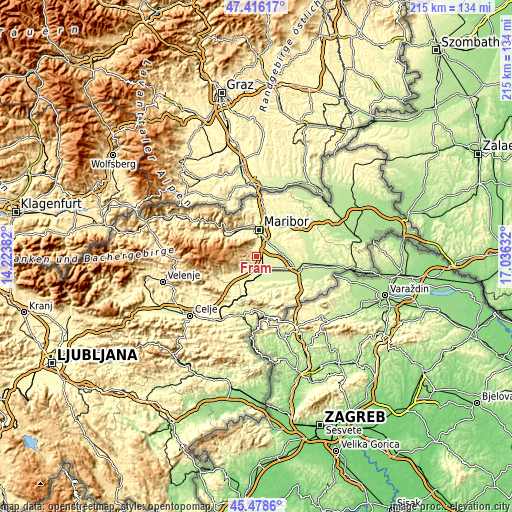 Topographic map of Fram