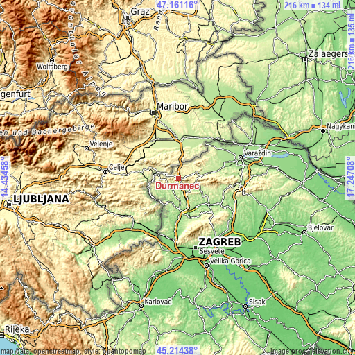 Topographic map of Ðurmanec