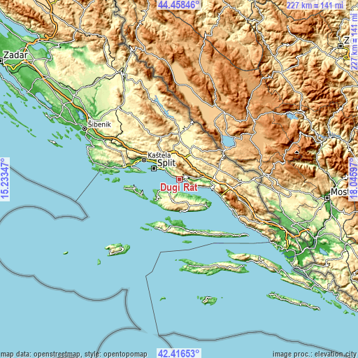 Topographic map of Dugi Rat