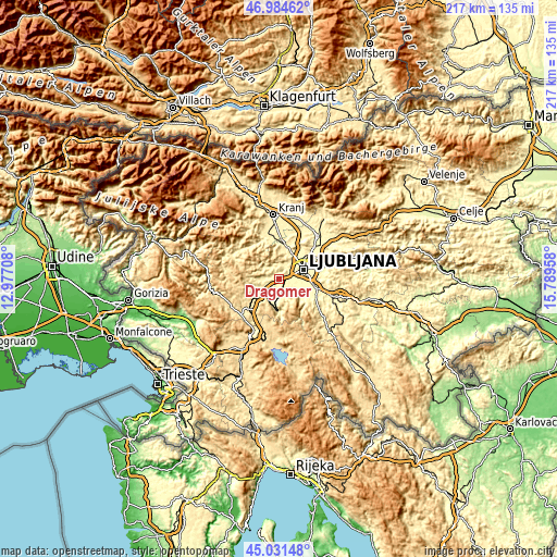 Topographic map of Dragomer