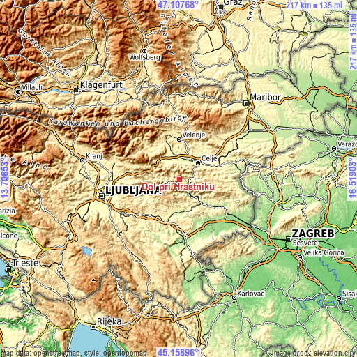 Topographic map of Dol pri Hrastniku
