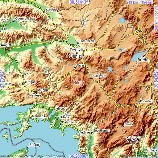 Topographic map of Nikfer