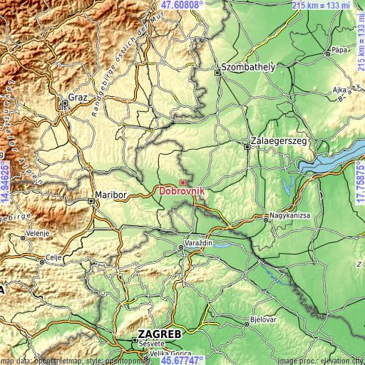 Topographic map of Dobrovnik