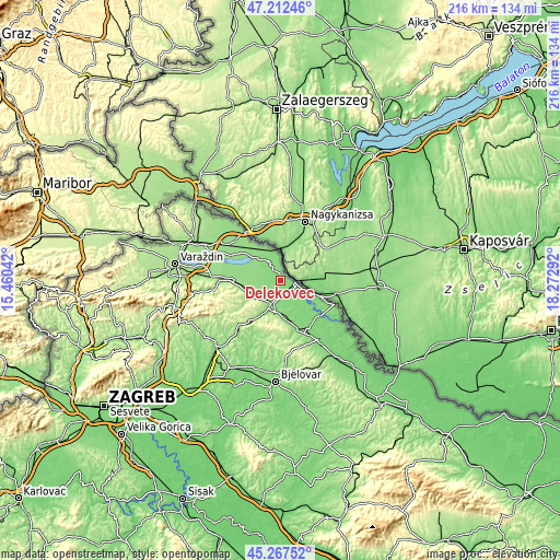 Topographic map of Ðelekovec