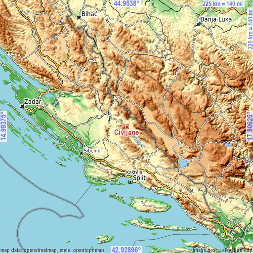 Topographic map of Civljane