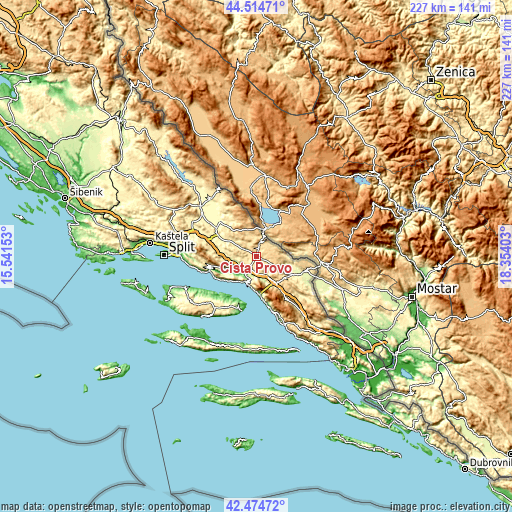 Topographic map of Cista Provo