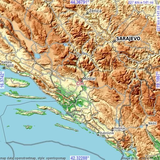 Topographic map of Cim