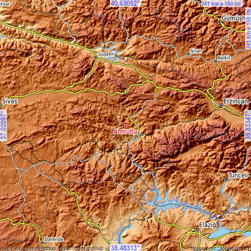 Topographic map of Armutlu