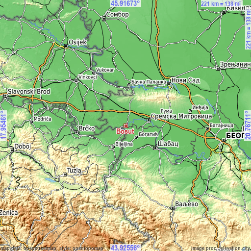 Topographic map of Bosut