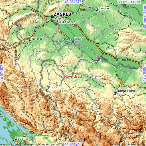Topographic map of Novi Grad