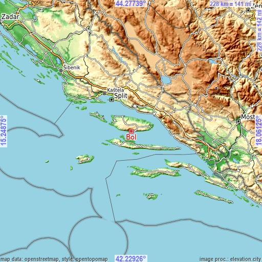 Topographic map of Bol