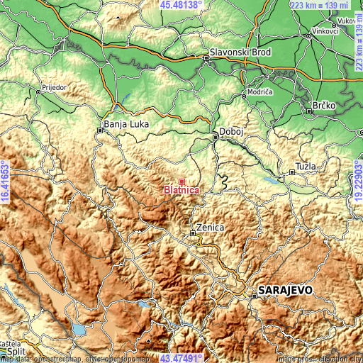 Topographic map of Blatnica