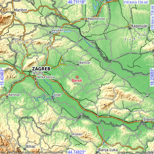 Topographic map of Berek