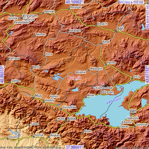 Topographic map of Bulanık