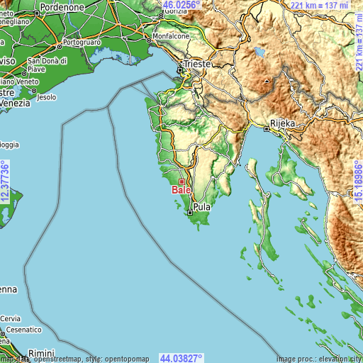 Topographic map of Bale