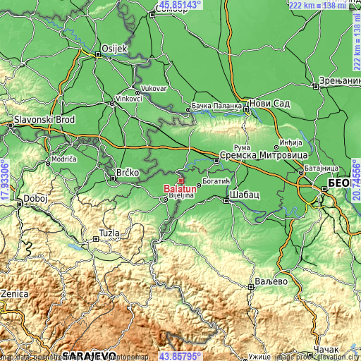 Topographic map of Balatun