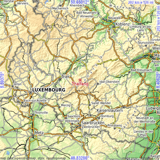 Topographic map of Thalfang